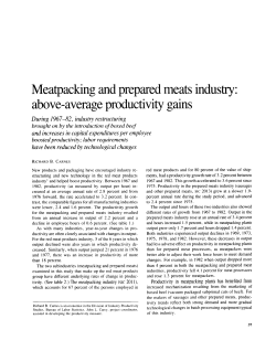 Meatpacking and prepared meats industry: above-average productivity gains