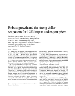 Robust growth and the strong dollar set pattern for 1983 import and export prices