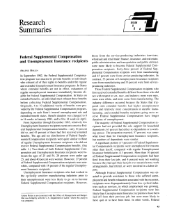Federal Supplemental Compensation and Unemployment Insurance recipients