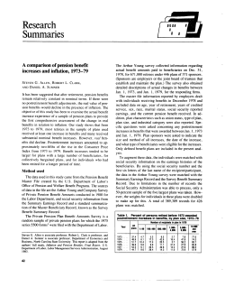 A comparison of pension benefit increases and inflation, 1973-79
