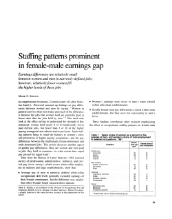 Staffing patterns prominent in female-male earnings gap
