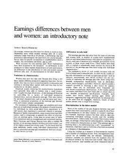 Earnings differences between men and women: an introductory note