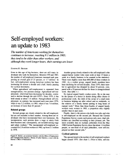 Self-employed workers: an update to 1983