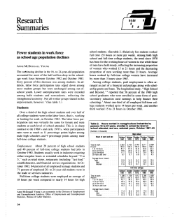Fewer students in work force as school age population declines
