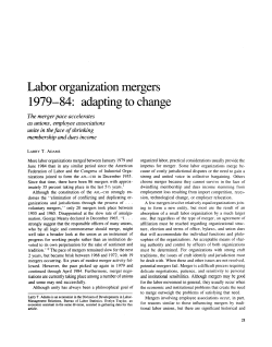 Labor organization mergers 1979-84: adapting to change