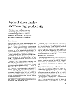 Apparel stores display above-average productivity