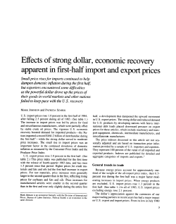 Effects of strong dollar, economic recovery apparent in first-half import and export prices