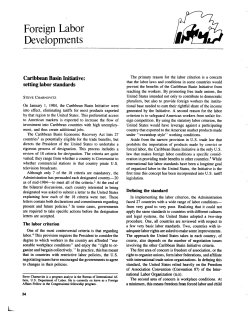 Caribbean Basin Initiative: setting labor standards