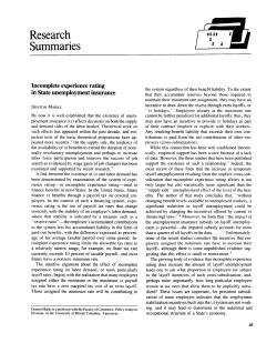 Incomplete experience rating in State unemployment insurance