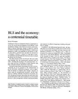 BLS and the economy: a centennial timetable