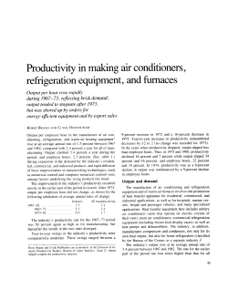 Productivity in making air conditioners, refrigeration equipment, and furnaces