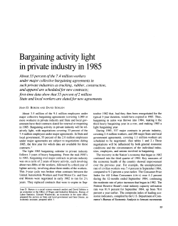 Bargaining activity light in private industry in 1985