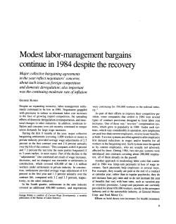 Modest labor-management bargains continue in 1984 despite the recovery