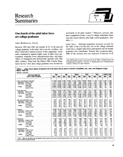 One-fourth of the adult labor force are college graduates