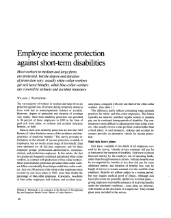 Employee income protection against short-term disabilities