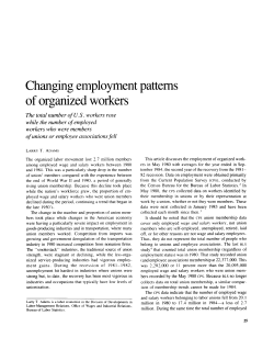 Changing employment patterns of organized workers