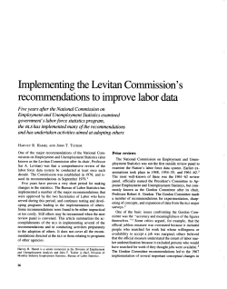 Implementing the Levitan Commission s recommendations to improve labor data