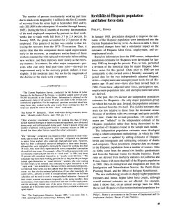 Revisions in Hispanic population and labor force data