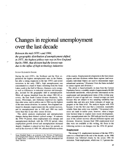 Changes in regional unemployment over the last decade