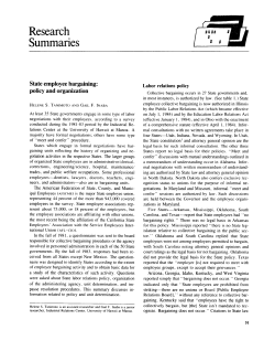 State employee bargaining: policy and organization