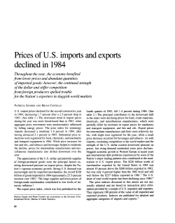 Prices of U.S. imports and exports declined in 1984