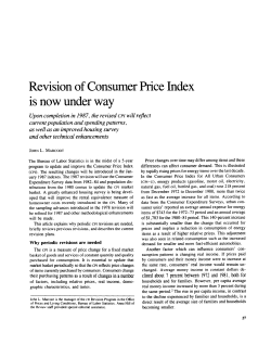 Revision of Consumer Price Index is now under way