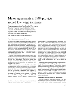 Major agreements in 1984 provide record low wage increases