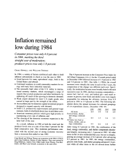 Inflation remained low during 1984