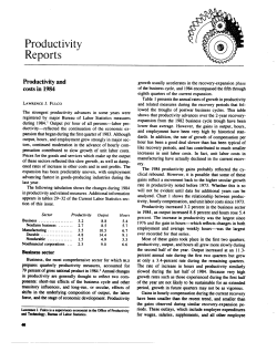 Productivity and costs in 1984