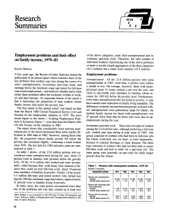 Employment problems and their effect on family income, 1979-83