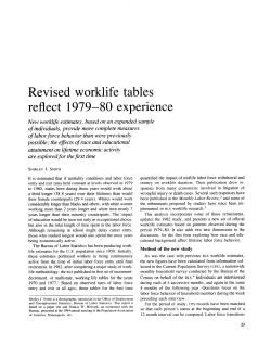 Revised worklife tables reflect 1979-80 experience