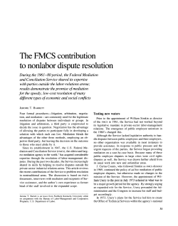 The FMCS contribution to nonlabor dispute resolution