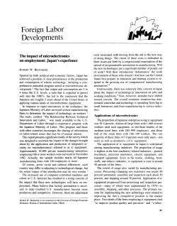 The impact of microelectronics on employment: Japan s experience