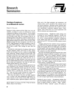 Earnings of employees in certificated air carriers
