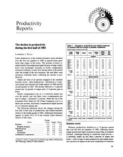 The decline in productivity during the first half of 1985