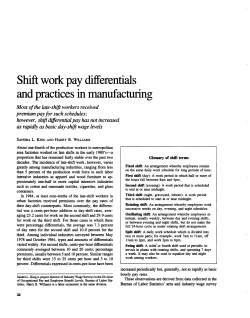 Shift work pay differentials and practices in manufacturing