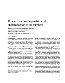 Perspectives on comparable worth:an introduction to the numbers