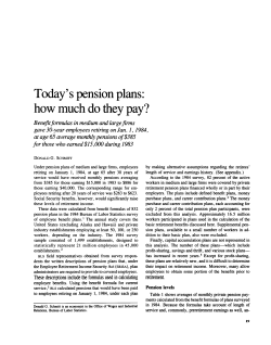Today s pension plans: how much do they pay?
