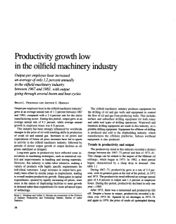 Productivity growth low in the oilfield machinery industry