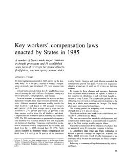 Key workers compensation laws enacted by States in 1985