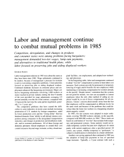 Labor and management continueto combat mutual problems in 1985