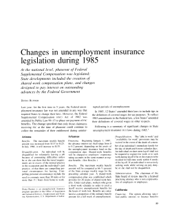 Changes in unemployment insurance legislation during 1985