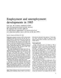Employment and unemployment:developments in 1985