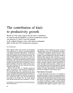 The contribution of R&D to productivity growth