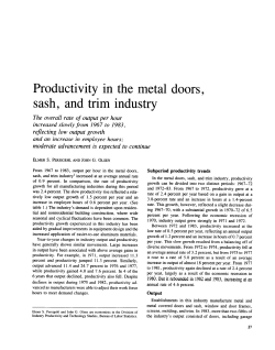 Productivity in the metal doors, sash, and trim industry