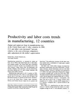Productivity and labor costs trendsin manufacturing, 12 countries