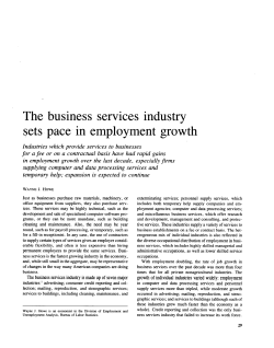 The business services industry sets pace in employment growth