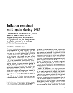 Inflation remained mild again during 1985