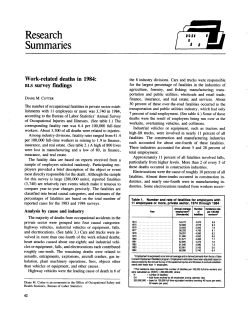 Work-related deaths in 1984: BLS survey findings