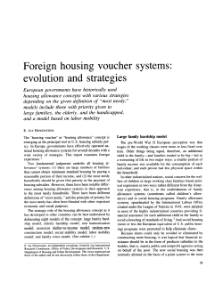 Foreign housing voucher systems: evolution and strategies